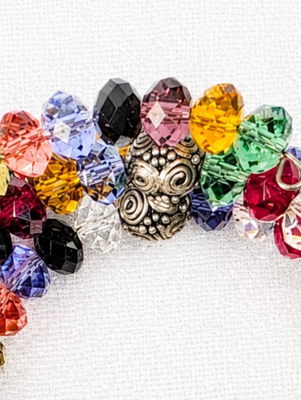 💎Multicolor Crystal Beaded Bracelet Statement Chunky Stretch Glam Boho - Picture 4 of 7